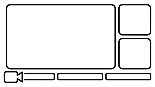 Simple webcam frame layout for video streaming and online gaming with minimalist borders.