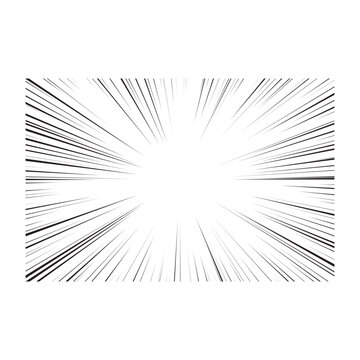 Comic Speed Lines Manga Burst Black Hand Drawn Vector Graphic Action Banner Template