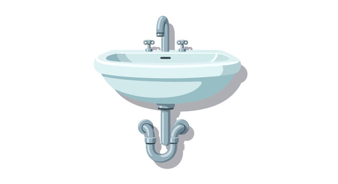 Modern Bathroom Sink with Chrome Faucet and P-Trap