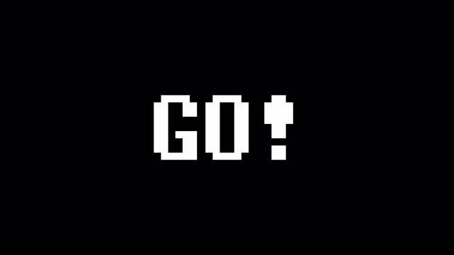  3 2 1 Go! Countdown Animation. countdown animation from 3,2,1 to Go in 4K animation with alpha channel For Video Intros and Game Start Screens in transparent background 