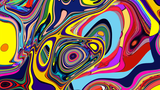 Colorful abstract psychedelic swirl pattern with vibrant colors