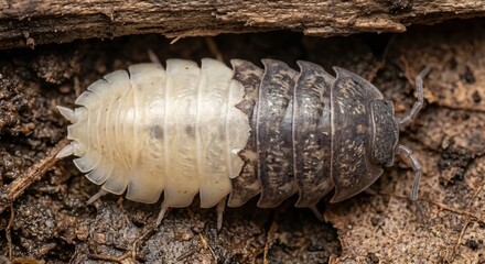 Naklejka premium Woodlouse pill bug molting process showing diphasic ecdysis