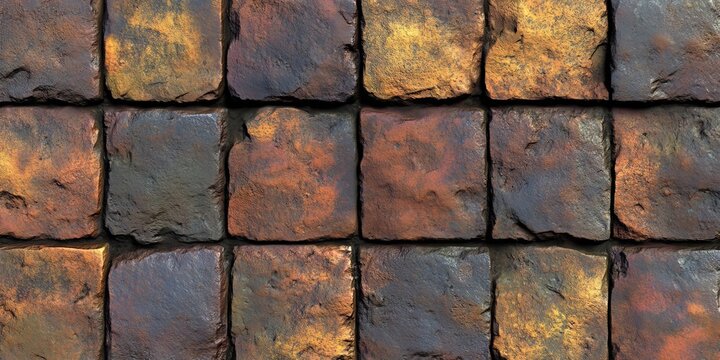 Weathered Vintage Wall with Distressed Textured Bricks, Great for Creative Backgrounds.