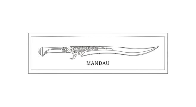 Mandau Knife Illustration - Traditional Indigenous Weapon