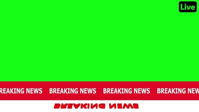 Breaking news template intro green screen breaking news lower third overlay for broadcast. 3D Breaking News intro TV broadcast programs in 4K. Digital World News Studio Loop Background,