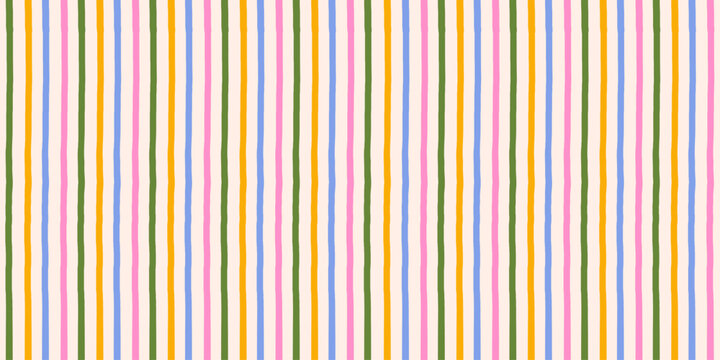 Hand drawn vertical colorful stripes seamless pattern. Abstract geometric retro texture. Vector illustration