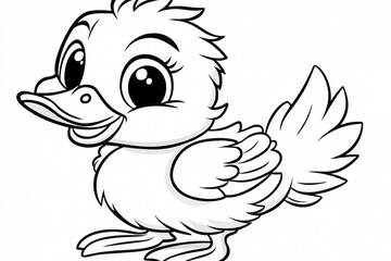 Fototapeta premium Cute Cartoon Duckling Illustration for Children s Books, Animations, and Educational Materials