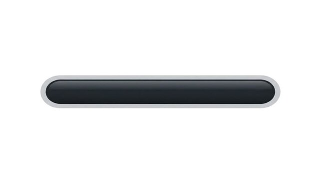 A sleek, dark gray horizontal bar with rounded ends, set against a clean white background, suggesting a UI element or a minimalist design.