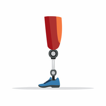 Prosthetic Leg with Blue Sneaker