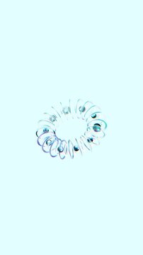 Geometric ring composed of glass coils and metallic spheres floating in a bright sterile environment depicting precision engineering and modularity