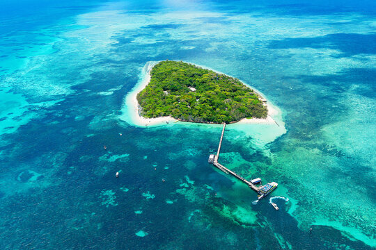 Aerial over Low Isles Great Barrier Reef