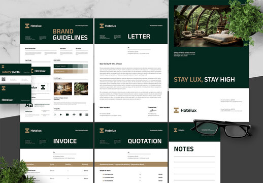 Green And Brown Brand Guidelines Hotel