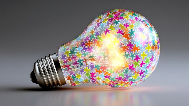 Colorful 3d rendered of a hot air balloon with confetti pattern and gradient sky