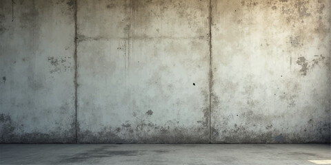 Empty dark room interior with aged concrete wall and floor featuring a rough gray grunge cement texture and vintage stone surface backdrop © Alpha Designs