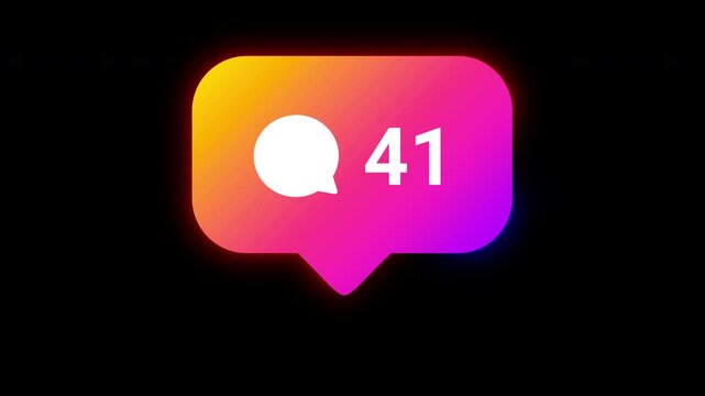 Luminous speech bubble interface showing new comments with a vibrant glow on black.