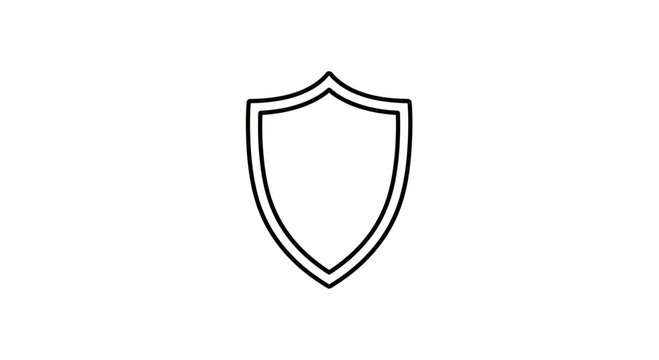 Simple Shield Icon Outline Vector Graphic, Security and Protection Symbol