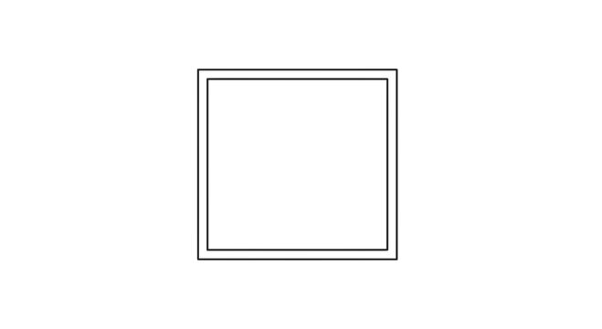 Simple Square Frame Outline on White Background