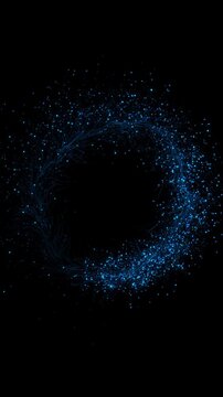 Flying shining plume of light, stardust tail. Light Particle Trails Glitter Light circle trail Sparkling spiral particle effect animation. Festive, logo title decoration. Festival Christmas, New Year.