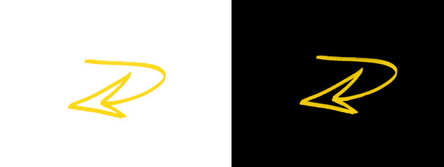 Yellow Marker Arrow Line Direction Sign Abstract Creative Design Element © Zain