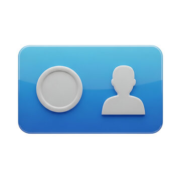 Blue rectangle with user profile icon.