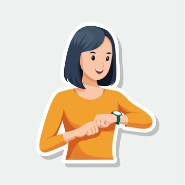 Woman checking her wristwatch
