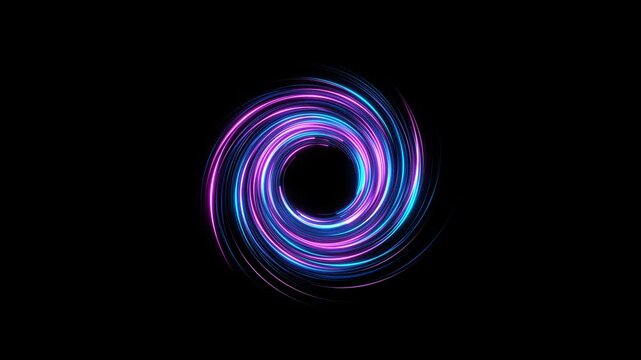 4K Blue curve rotation circle line style shockwave Overlay template.. Explosion shockwave effect and diverging waves on transparent background. Glowing shockwave particles. Alpha channel.