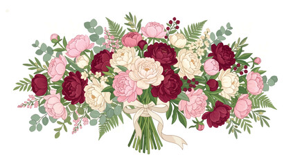 Beautiful floral design of garden flowers, decorative flowers, and floral elements © Rizki