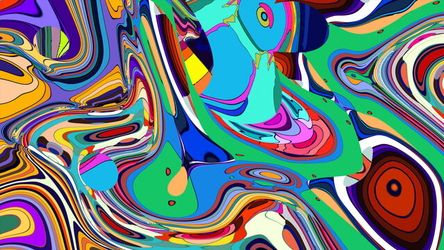 Vibrant abstract psychedelic swirl pattern with bold colors