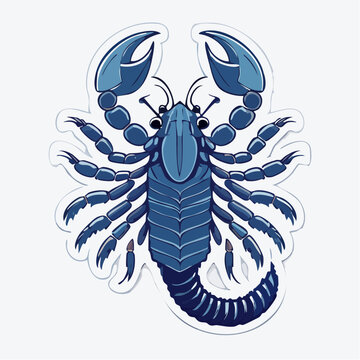Stylized Blue Scorpion Illustration
