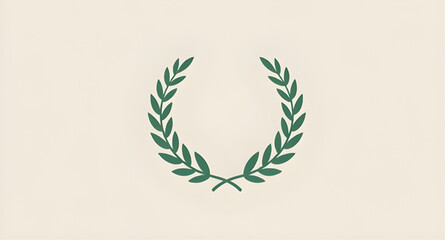 green laurel wreath illustration, victory achievement symbol vector, award emblem graphic design, success badge artwork, champion decorative wreath, elegant honor symbol illustration, classic winner e © BPIXEL