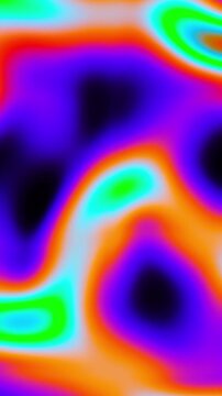 Neon heat map abstract background with intense orange and purple gradients creating a fluid thermal energy effect