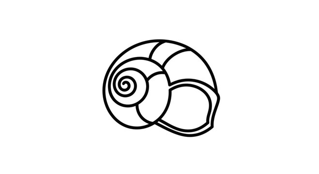 Minimalist Snail Shell Icon - Simple Outline Drawing
