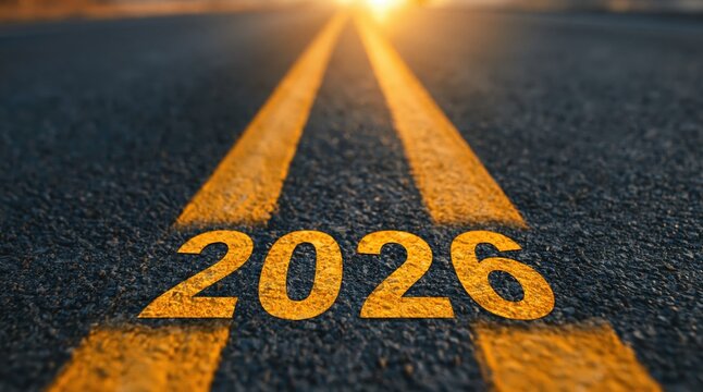 Future outlook and economic forecast road to recovery and growth new year goals and aspirations path to success. High quality photo