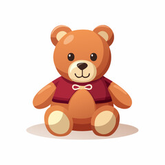 Naklejka premium Ours en peluche cartoon, isolé sur fond blanc, adorable
