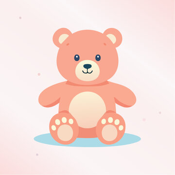 Ours en peluche cartoon, isol&eacute; sur fond blanc, adorable