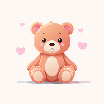 Ours en peluche mignon en illustration cartoon