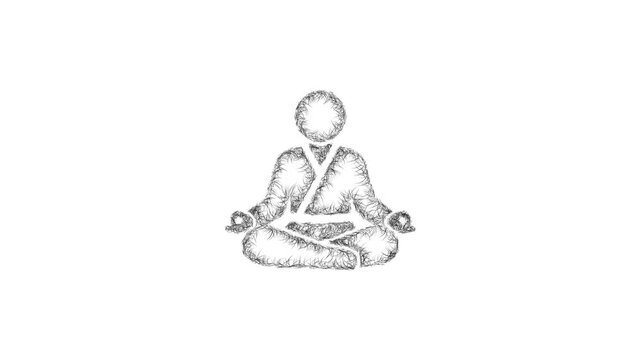 Sketch meditation icon animation - smooth progressive reveal