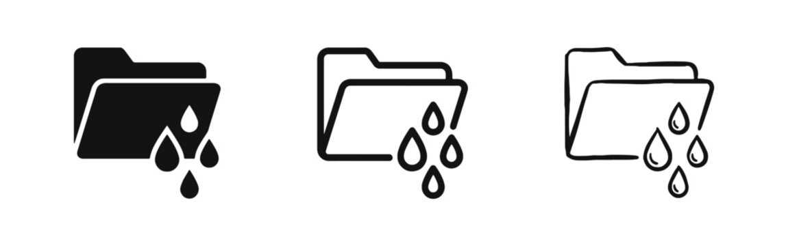 Data Leak Water Folder Icon Set
