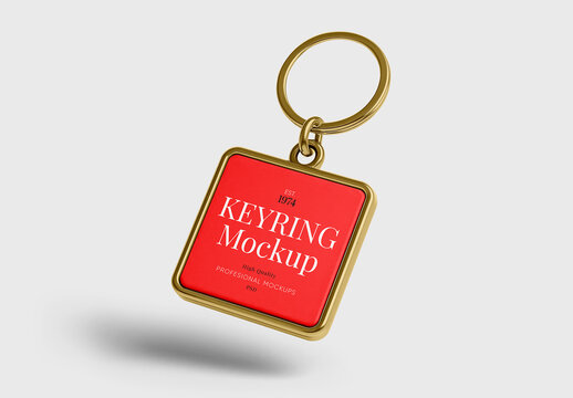 Square Keyring Mockup