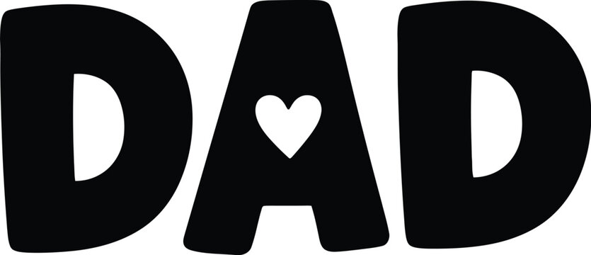 Happy father's day heartfelt 'dad' typography for celebrating dad's love