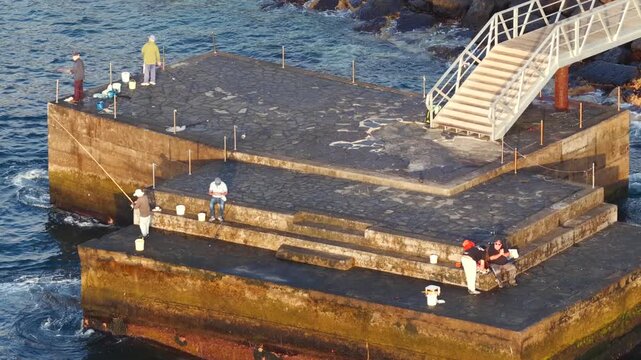 Authentic Coastal Fishing Port and Village Shoreline in Candelaria, Canary Islands