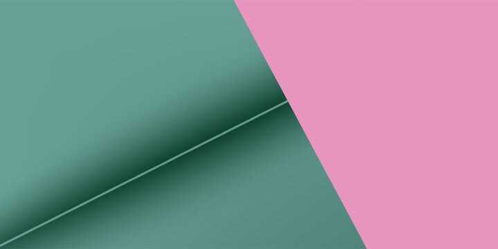 fold blue paper sheet on pink paper background