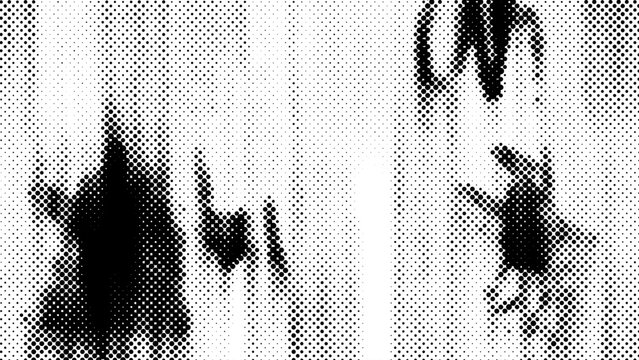Dark gothic abstract background with halftone dots and mysterious hand drawn shapes. Creative horror aesthetic for edgy lifestyle designs featuring grainy textures and urban street art elements.