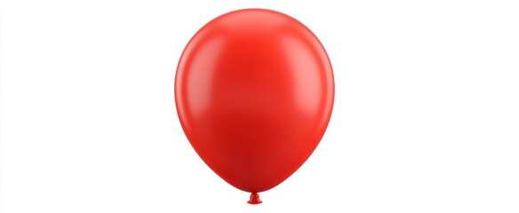 Fototapeta premium Bright red balloon on white backdrop festive decoration for anniversary celebration and event design.