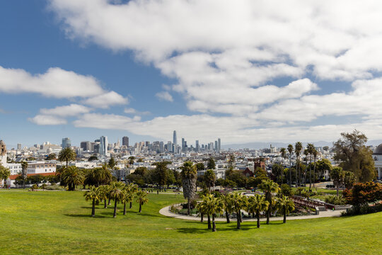 Downtown San Francisco view from park