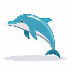 Obraz premium Cartoon Dolphin Illustration