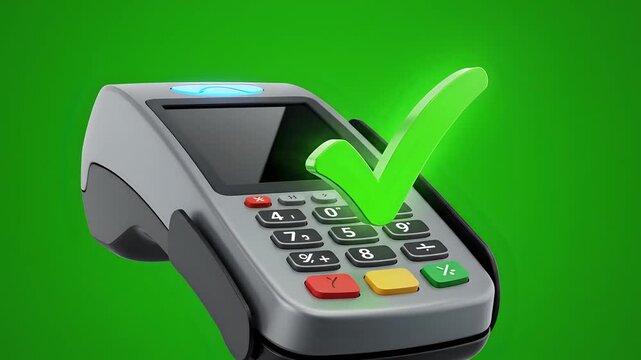 Contactless Payment Transaction Successful with Credit Card and POS Terminal.