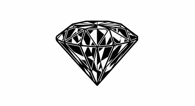Stylized faceted gem cut with sharp edges and geometric planes