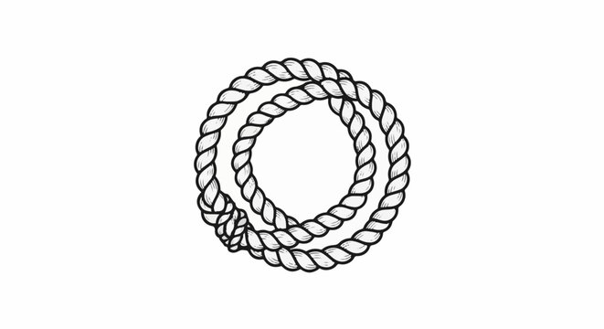Textured, hand-drawn rope forming intertwined loops on white