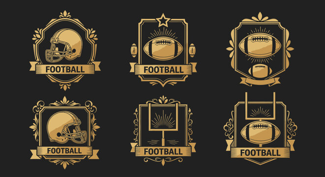 American Football Sports Emblems Logos.